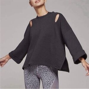 Varley Jenny Ribbed Cutout Boxy Sweatshirt